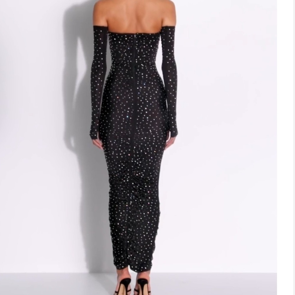 Alex Perry Ruched Strapless Crystal Dress - Picture 4 of 5